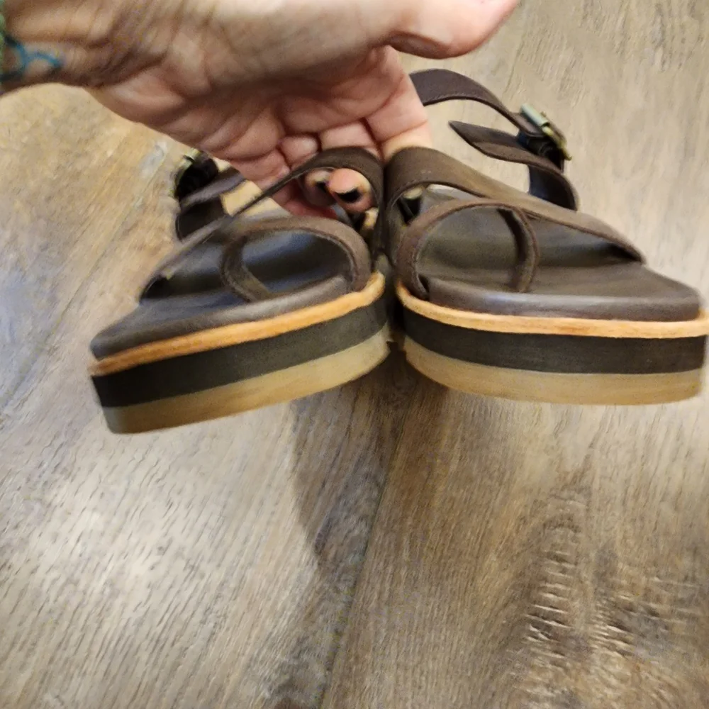 Merrell Juno Buckle Slide Sandal Espresso Toe Loop Leather Women's size 10